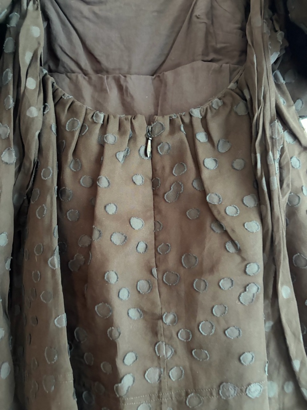 AJE La Piscine NWT Dotted Chiffon Puff Sleeve Bow Back Mini Dress Size 4 US Sz 0 - Picture 8 of 16